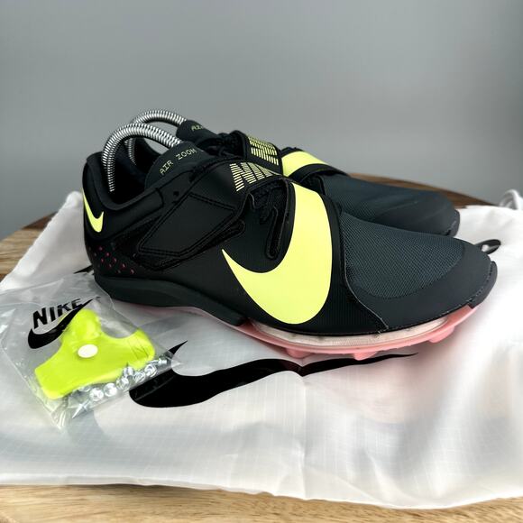 Nike Air Zoom LJ Elite Long Jump Men's 9.5 Black Volt Track Spikes CT0079-001 - Picture 1 of 9